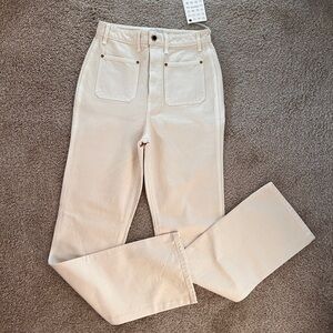 KHAITE Women's Straight Leg Jeans - Cream